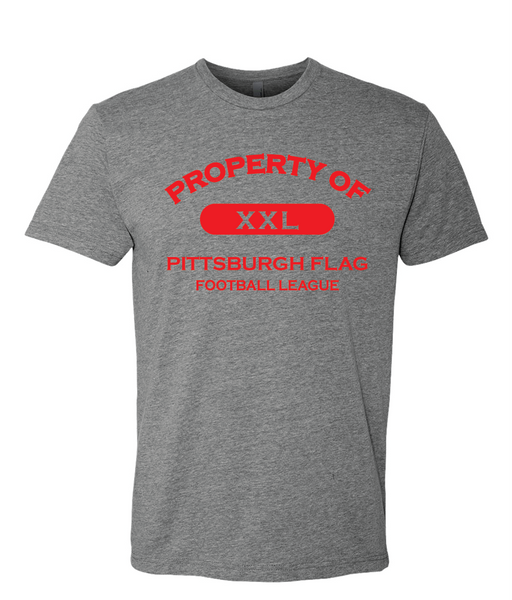 Property of the Pittsburgh Flag Football League T-Shirt - Red Print (Mens)